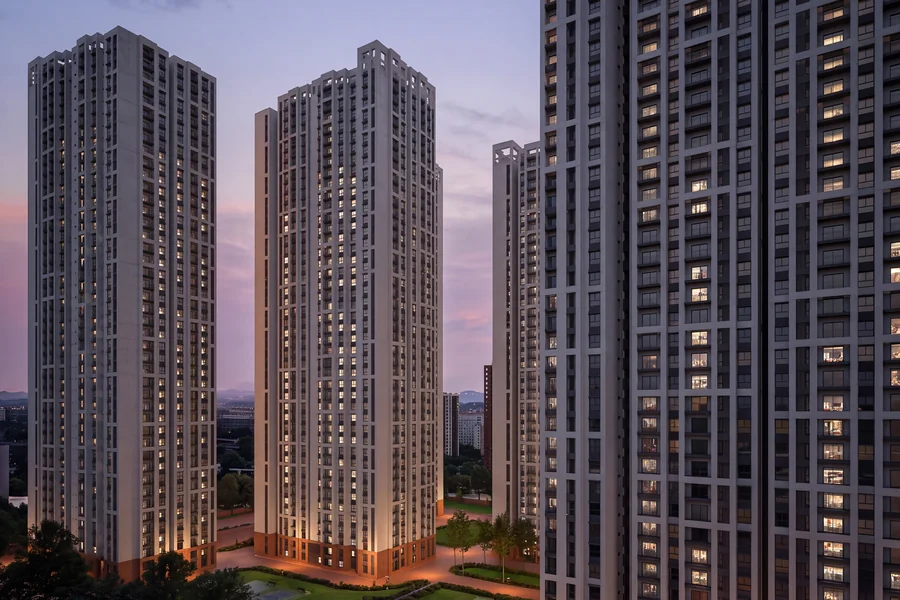 Brigade Belvedere: The towers at dusk